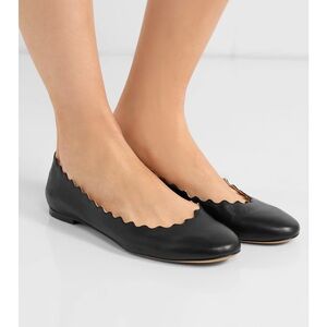 Chloe Lauren Scalloped Ballet Flats sz 37.5